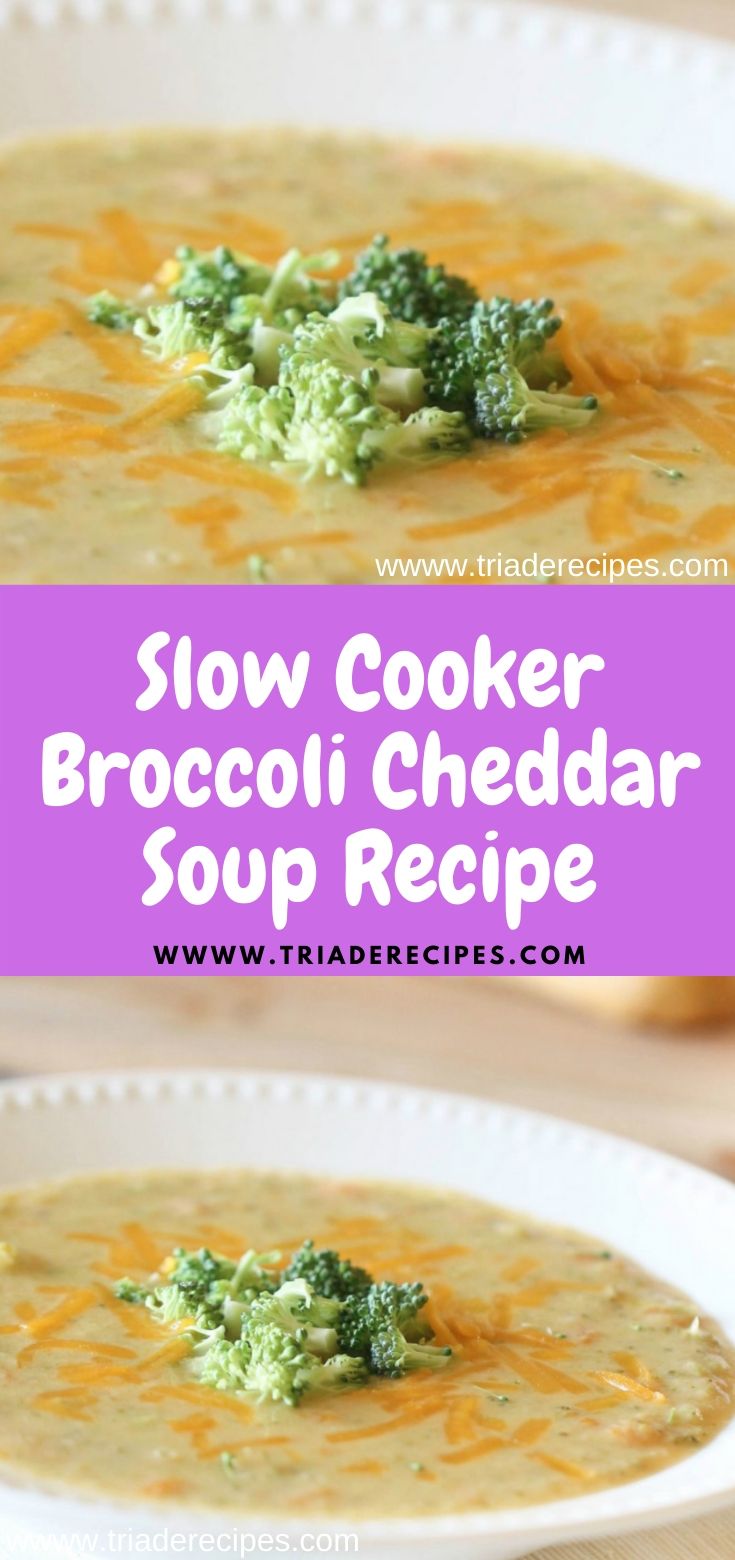 Slow Cooker Broccoli Cheddar Soup Recipe