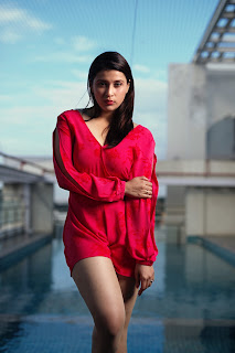 Mannara Chopra Sexy Pictures In Red Mini Dress Mannara Chopra Sexy Pictures In Red Mini Dress