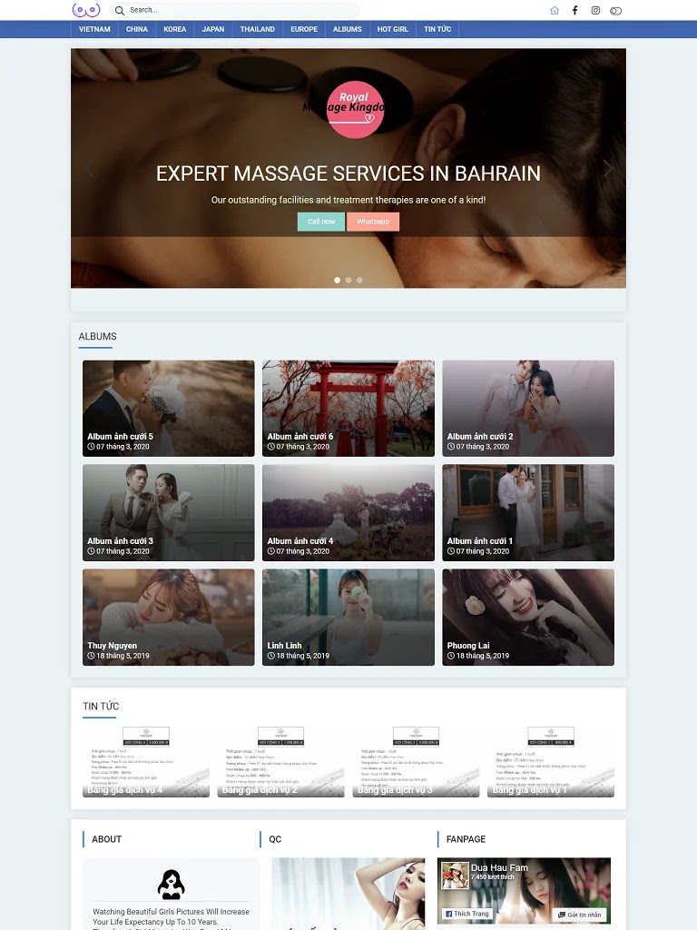 Giao diện blogspot show album hình gái xinh hoặc album ảnh cưới đẹp 2020