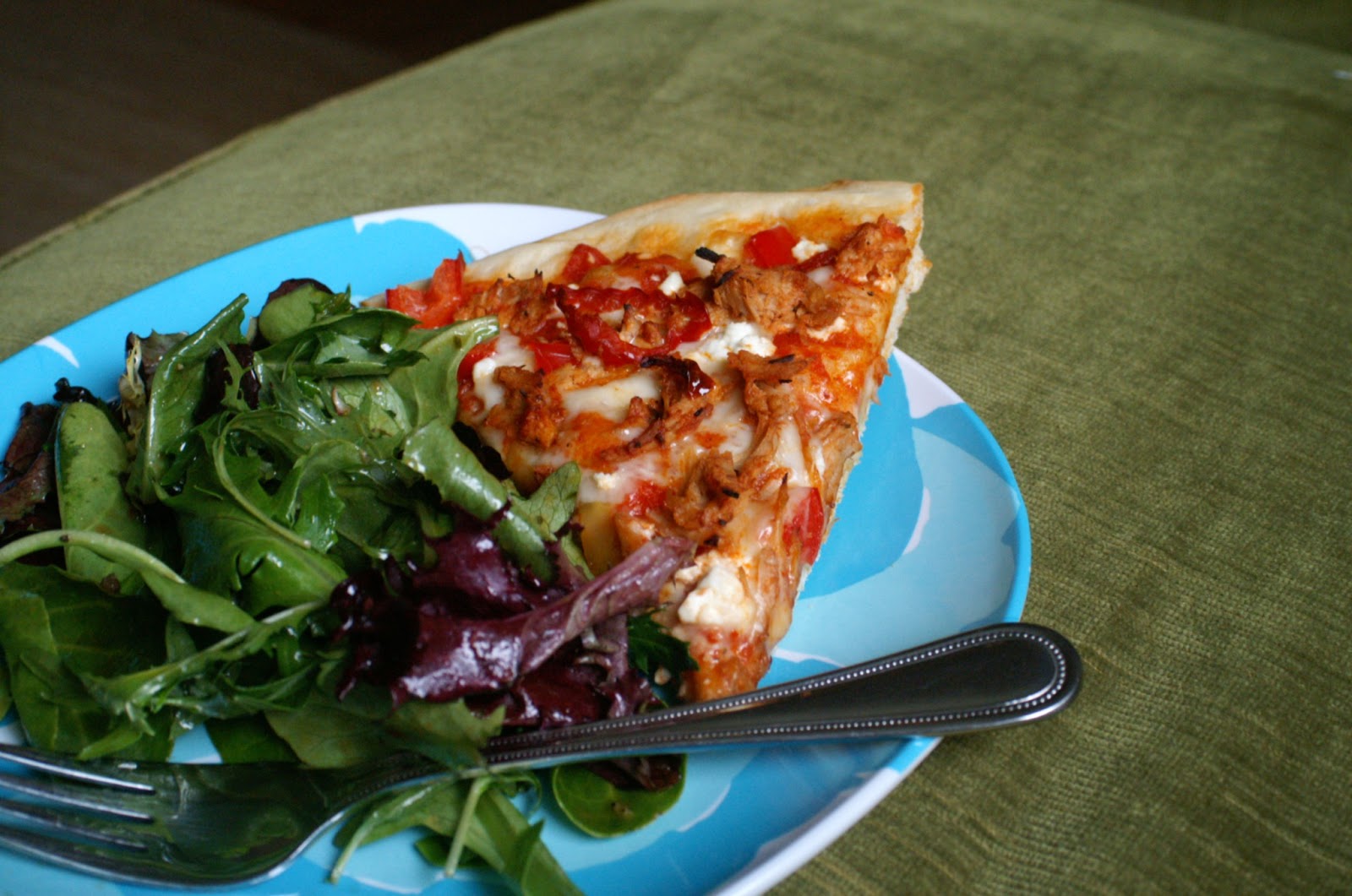 Graceful Oven Pulled Pork Pizza and a Perfect Salad Dressing