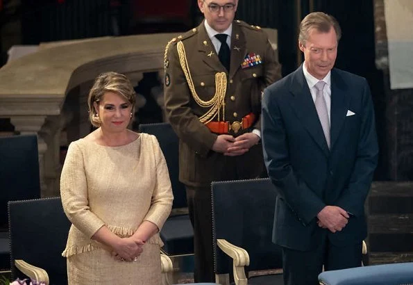 Grand Duchess Maria Teresa, Hereditary Grand Duchess Stéphanie, Princess Alexandra, Prince Louis, Princes Gabriel and Noah. Princess Stephanie