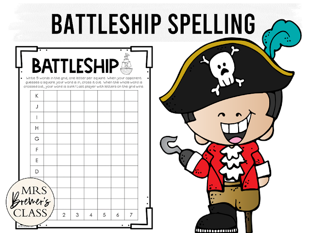 Battleship Spelling activity for Daily 5 word work