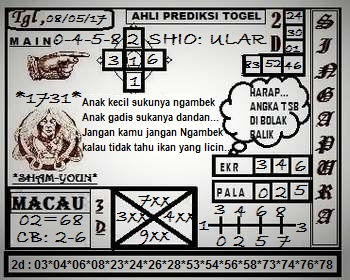 Kode Syair Shamyoun Senin 08 05 2017