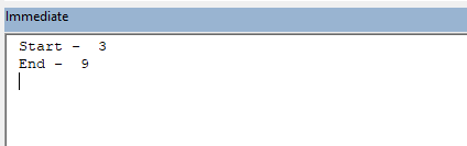 Return values of the function
