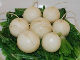 Steamed turnips