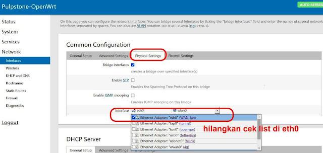 merubah port lan menjadi wan openwrt