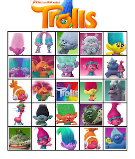 trolls movie 2016 bingo