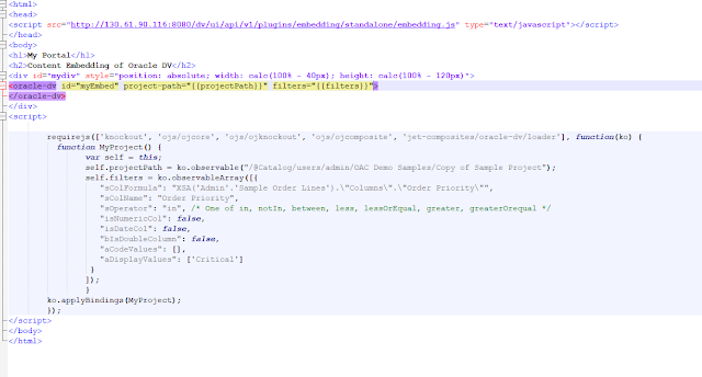 Embedding Oracle Analytics Dynamically - Part I