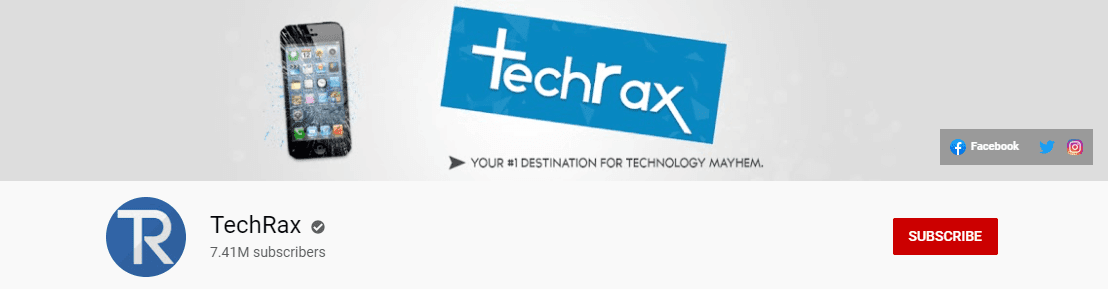 TechRax Technology Channel on YouTube