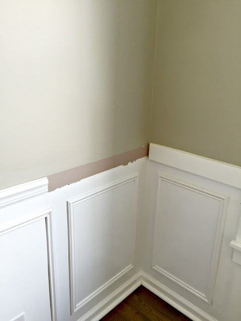 wainscoting squares and chair rail