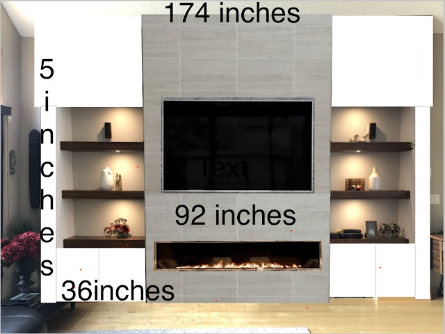 Modern Built In Wall Unit, Silhouette Studio Designer Edition, Renovation Plans, Silhouette Cameo, Samsung Frame TV, DIY, Interior Design, Focalize Contracting, Cloverdale Paint, Chantilly Lace, Faux Shiplap, Napoleon  Allure Wall Mount Electric Fireplace