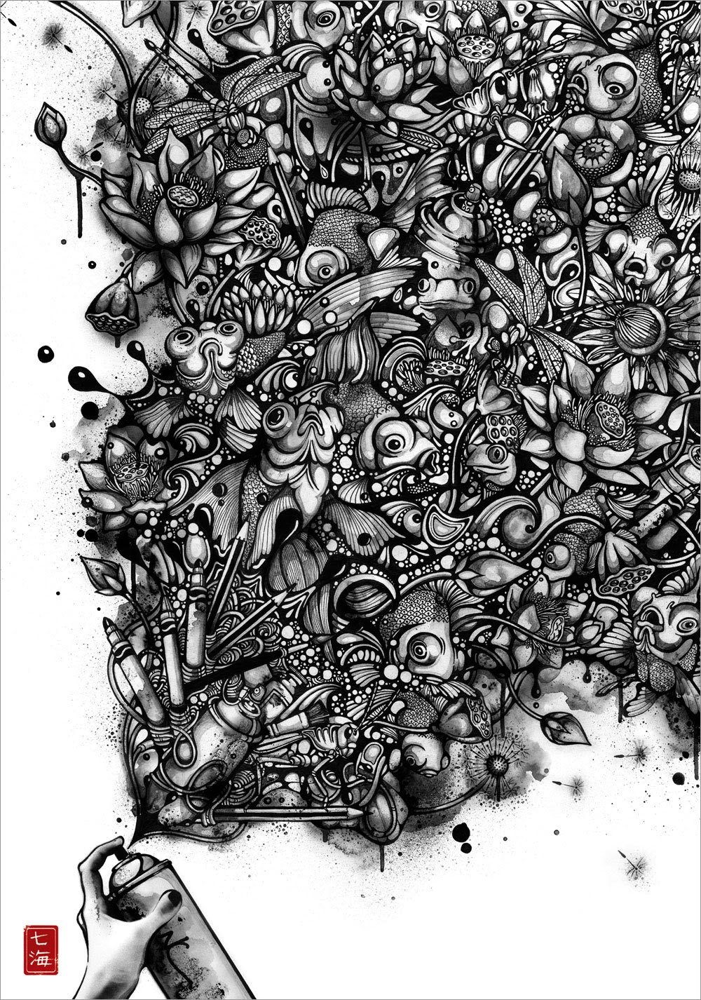 08-Ink-Pond-Nanami-Cowdroy-Splashes-of-Ink-Drawings-www-designstack-co