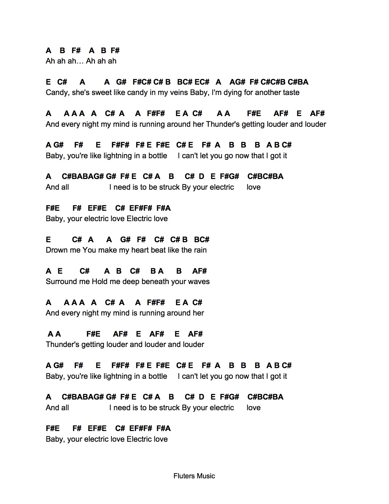Electric Love Chords