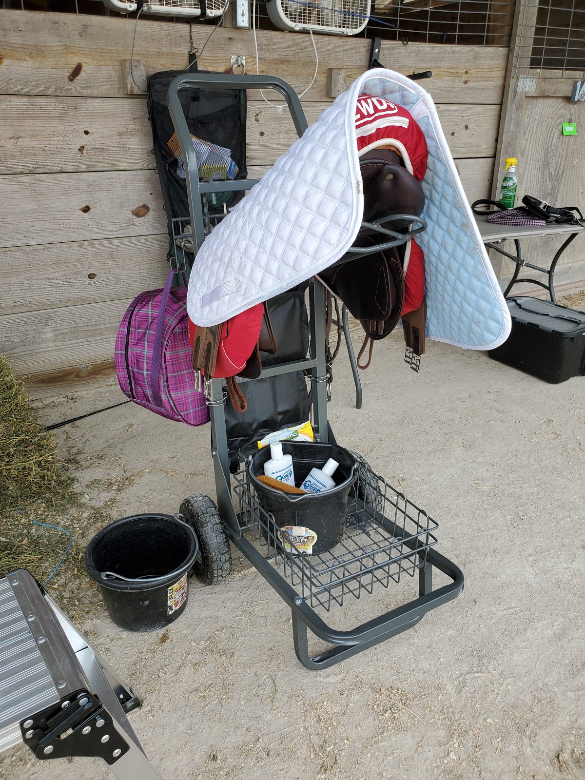Cob Jockey Product Review State Line Tack Rolling Saddle Rack Cart