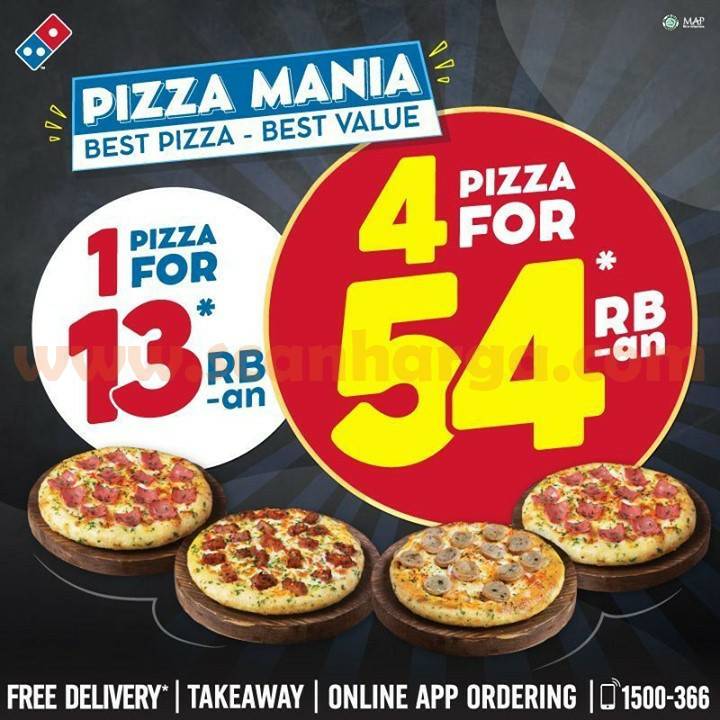 DOMINO’S PIZZA Promo 1 PIZZA MANIA cuma Rp. 13* Ribuan scanharga