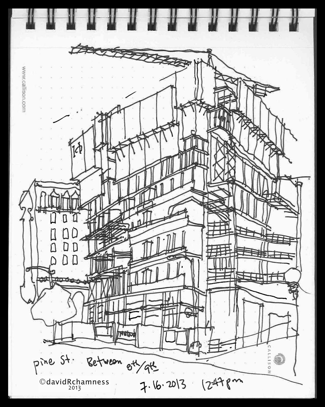 Urban Sketchers Seattle Construction Sketches (Pretoday