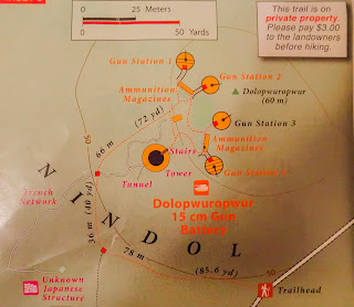 Map of the area where the battery is located. 4 huge canons can be found at the spot.