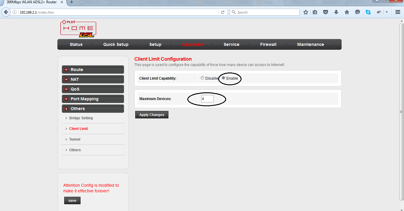 How to Limit device/user can access to PLDT Home DSL