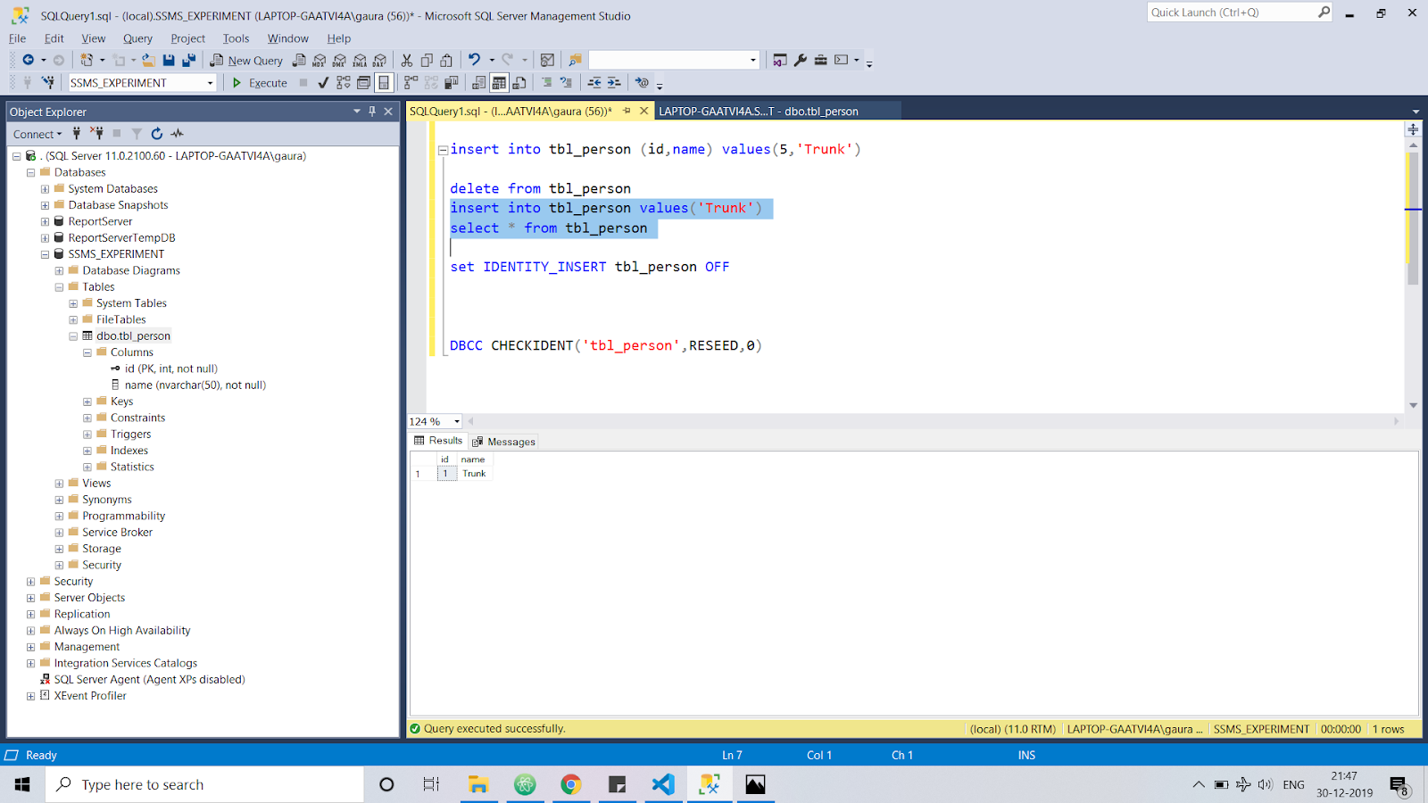 SQL Server Identity with different possible operation on it.