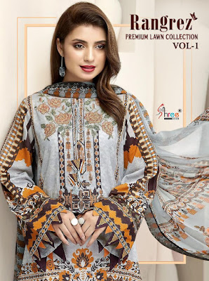 Shree fab Rangrez Premium Lawn pakistani Suits