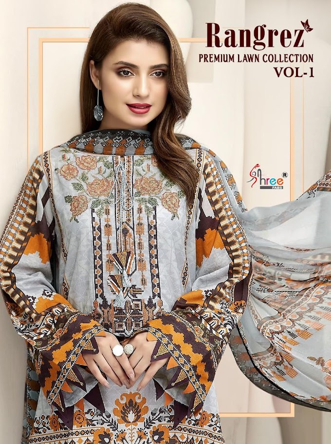 Shree fab Rangrez Premium Lawn pakistani Suits 
