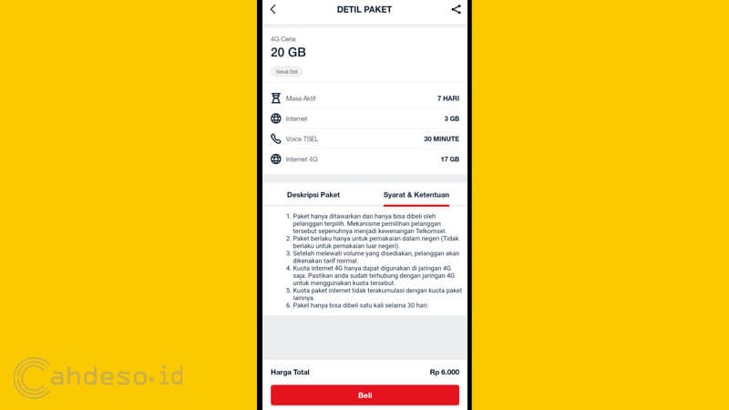 Cara Daftar Paket Internet Telkomsel 20gb Harga Rp 6000 Terbaru 2021 Cahdeso Mimpi Besar Anak Desa