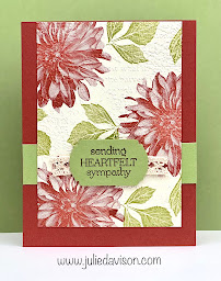 Sale-a-Bration Favorite: Stampin' Up! Delicate Dahlias Sympathy Card + Video ~ www.juliedavison.com #stampinup #saleabration