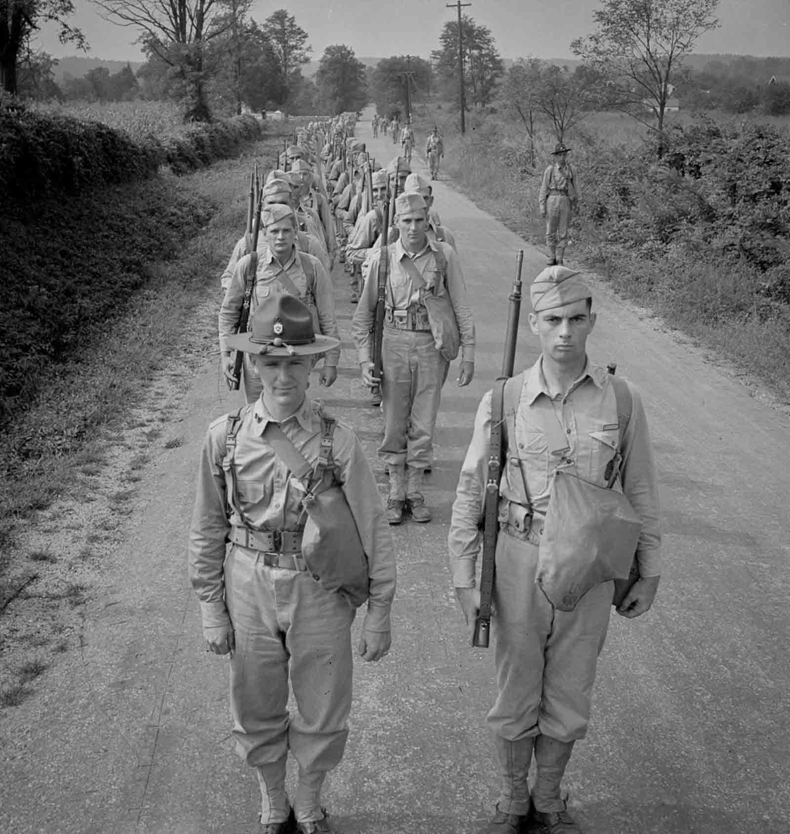 These photos follow the journey of an average young man into a skilled and disciplined soldier  1942 - 95