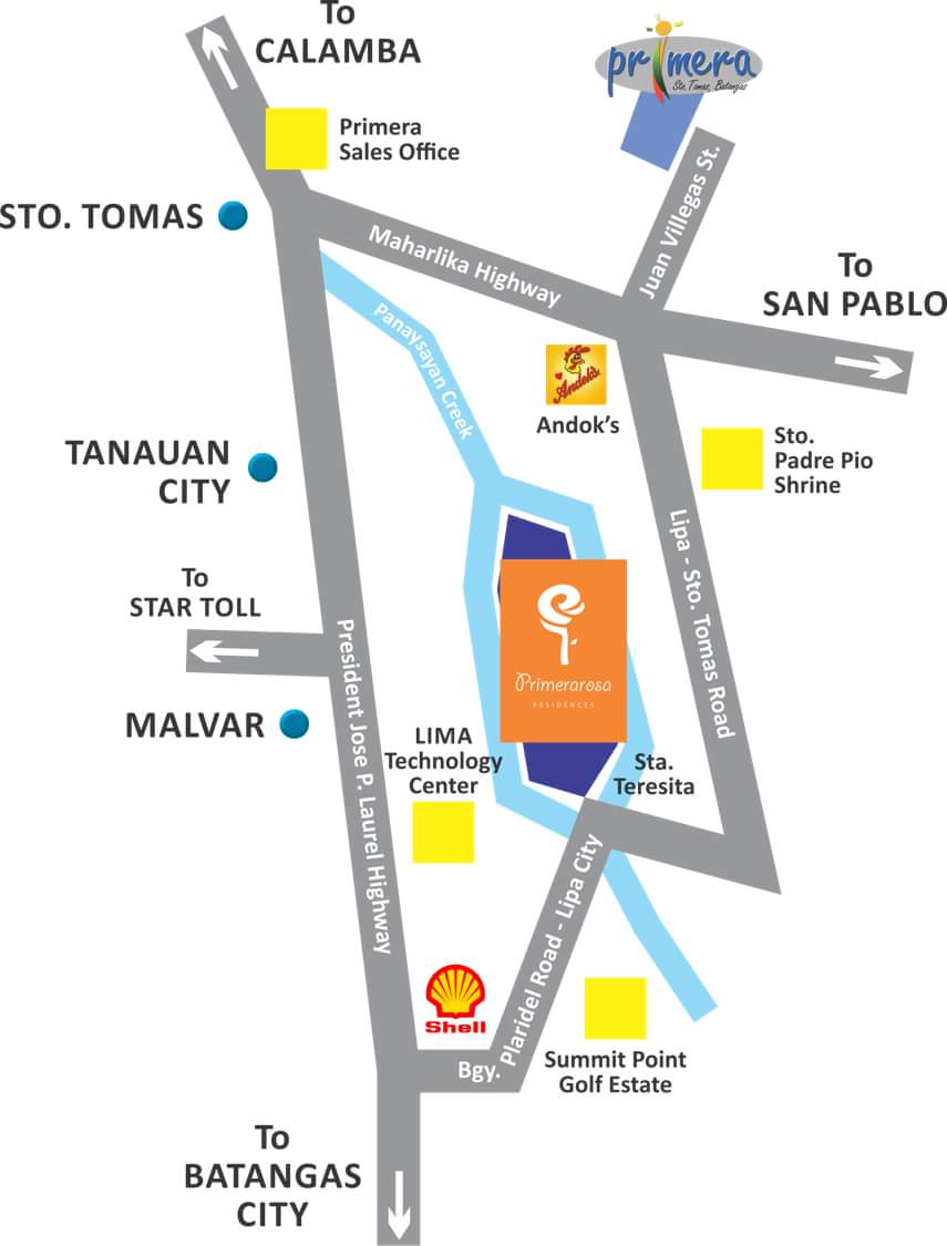 Santo Tomas Batangas Map Primerarosa Sto.tomas Batangas - Affordable Property