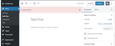 Wordpress Page Updating Failed Wordpress Page Updating Failed