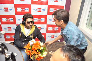 Abhishek, Rohit Shetty & RJ Yamini at 98.7 BIG FM