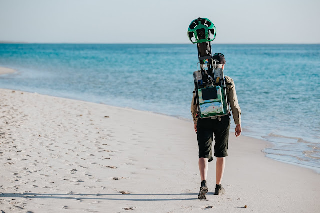 Photo of Kerstin Stender from Parks and Wildlife Service WA captures Turquoise Bay with Google Street View Trekker.