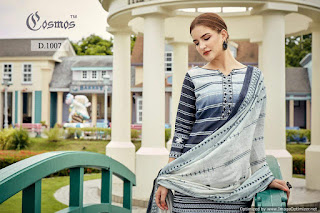 Cosmos Meher Lawn print With Embroidered Dress material