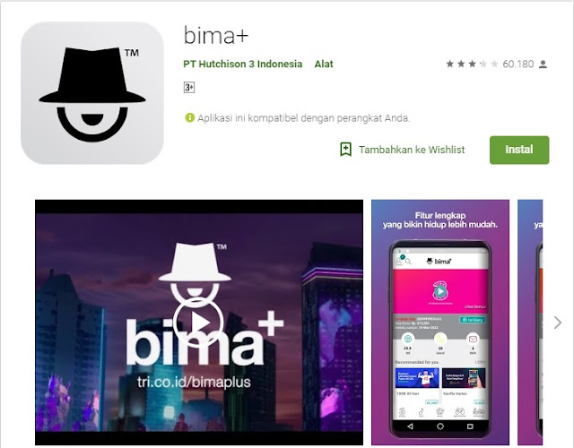 Bima Tri Aplikasi cek kuota tri.