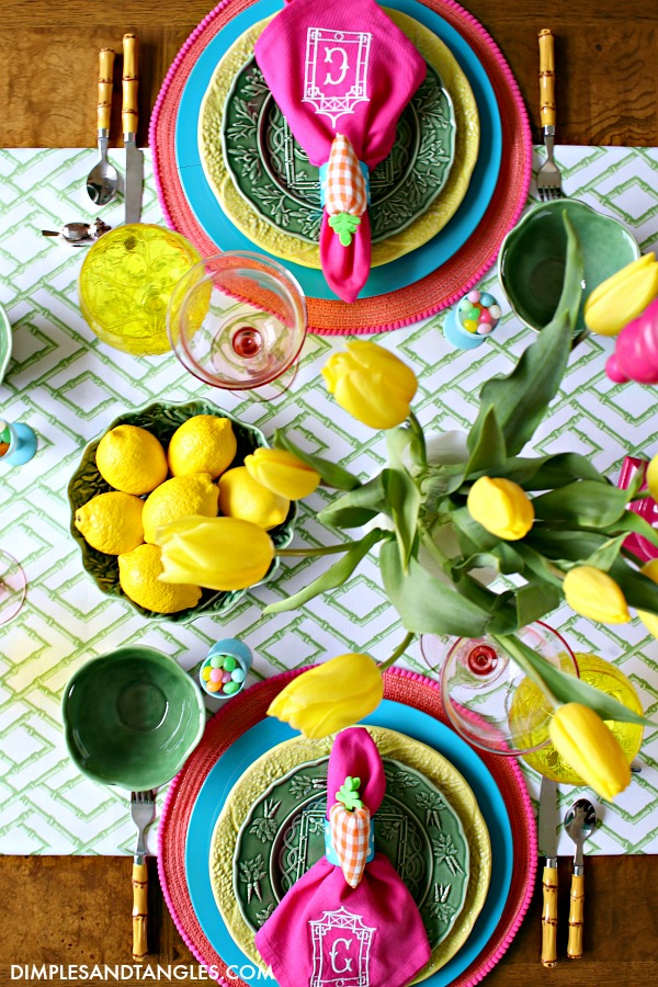 CABBAGE WARE BRIGHT AND CHEERY EASTER TABLE | Dimples and Tangles
