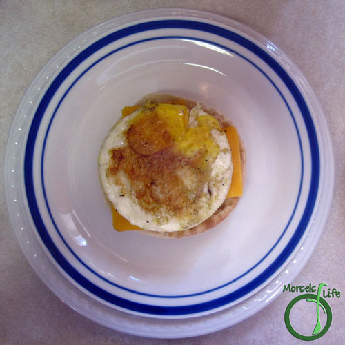 Morsels of Life - DIY Egg McMuffin Step 4 - Place egg on top of cheese layer.