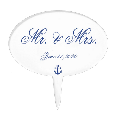 Mr. and Mrs. Nautical Wedding Cake Toppers