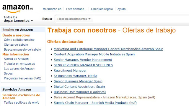 Ofertas de Trabajo en Amazon España