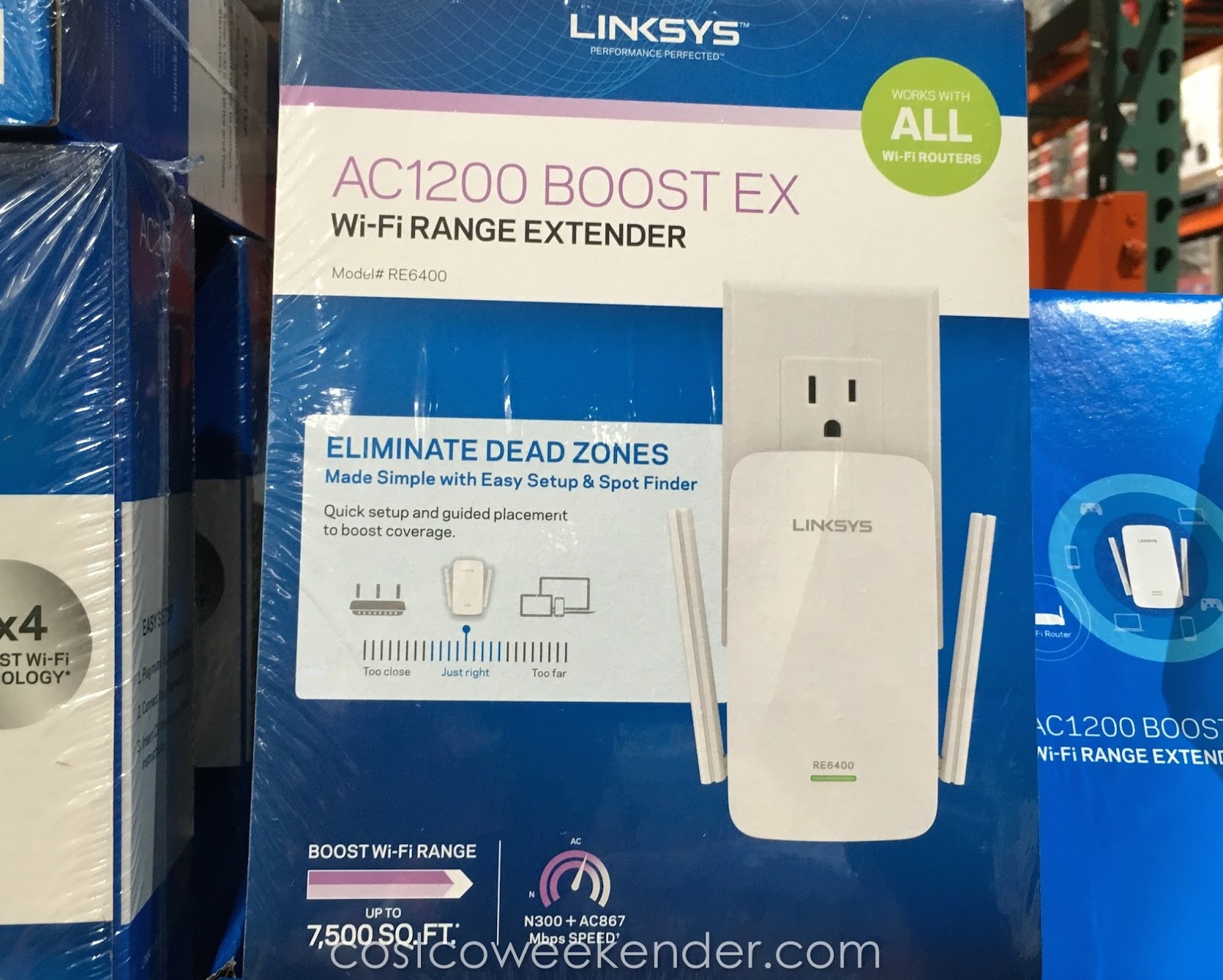 Linksys AC1200 Boost EX WiFi Range Extender (RE6400) Costco Weekender