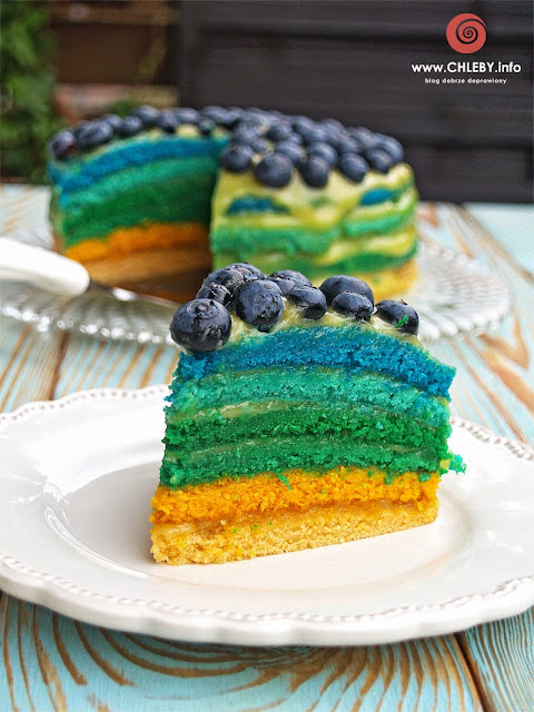 Blueberries rainbow cake