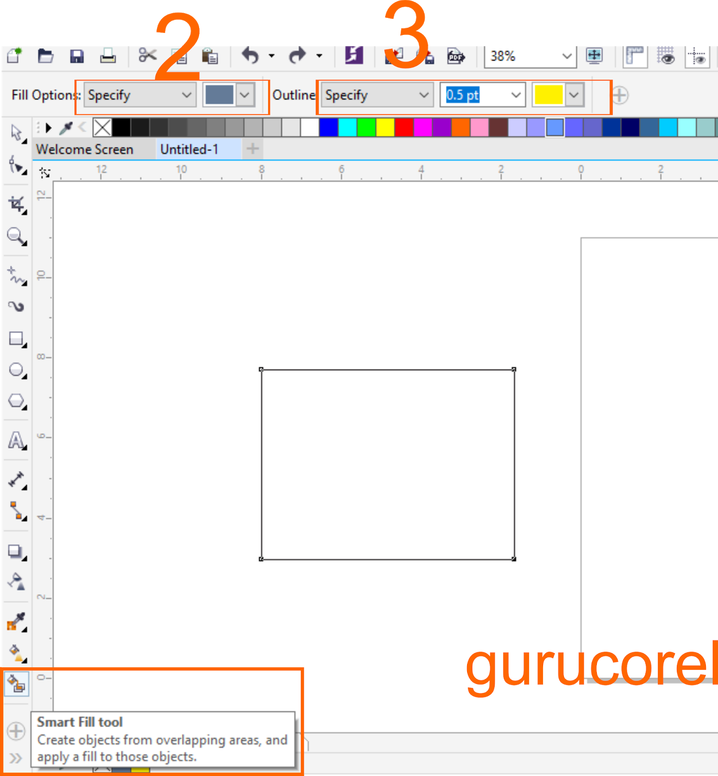 CARA MEWARNAI DI CORELDRAW DENGAN "SMART FILL TOOL" Guru Corel
