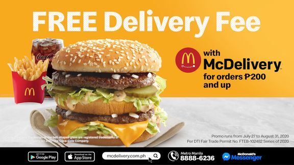 McDonald's free delivery fee