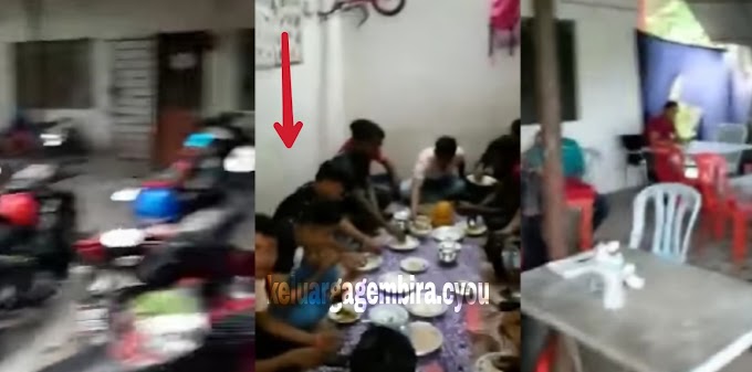 (Video) - Tular makan jamuan raya, berpuluh biji motor di hadapan rumah