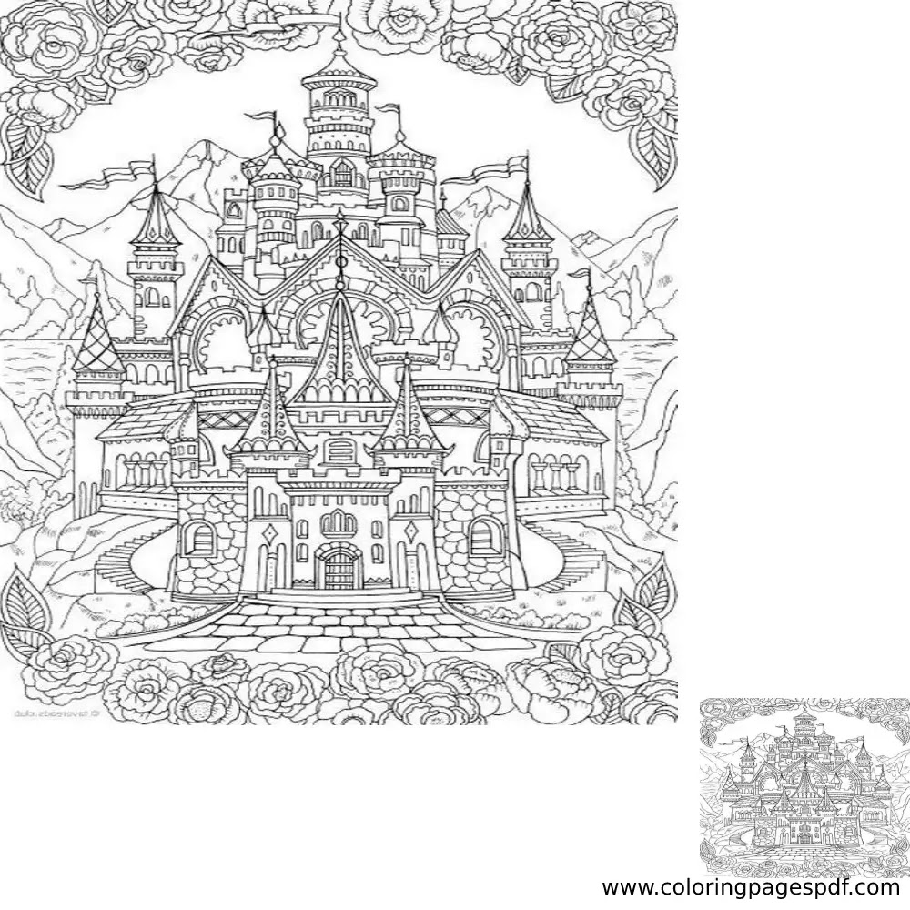 Coloring Page Of A Big Castle