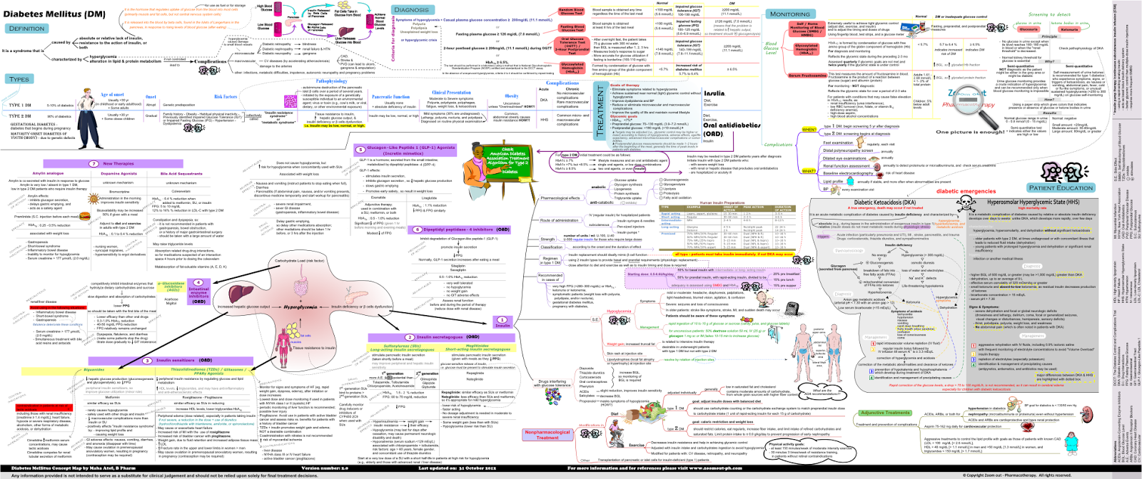 Diabetes Mellitus Concept Map Dm Type 1 Dm Type 2 Insulin Oral Antidiabetics Diabetic Ketoacidosis Zoom Out Pharmacotherapy