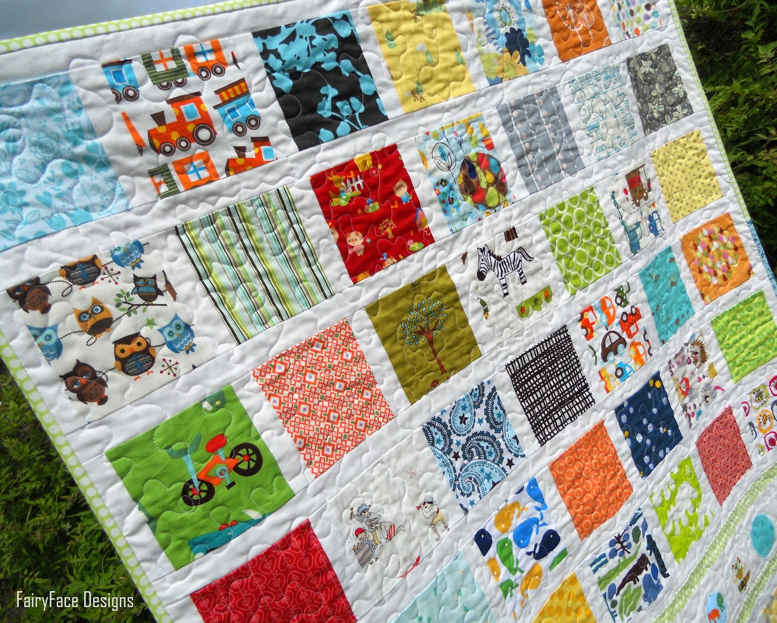 FairyFace Designs: Prince Charming Baby Boy Quilt Finish