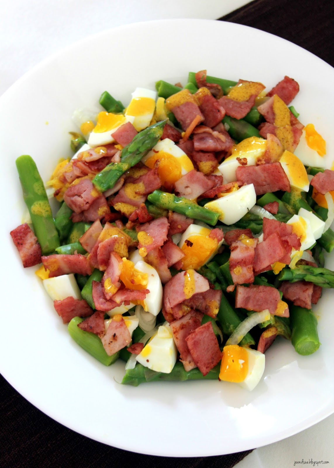 Jo and Sue Warm Asparagus Bacon and Egg Salad with Mustard Vinaigrette