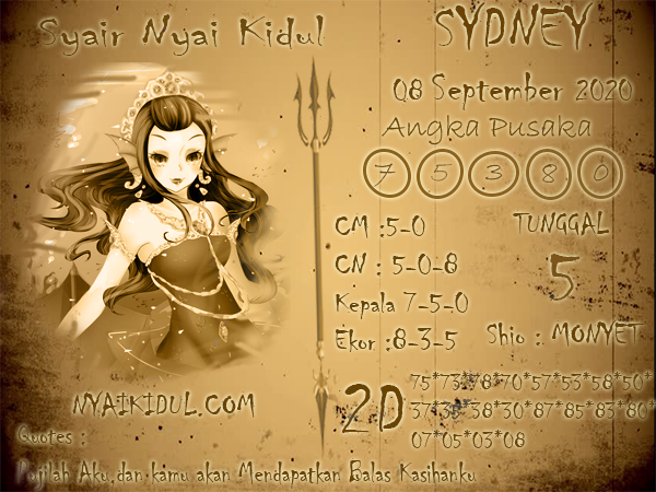 Syair Nyai Sydney 08 September 2020