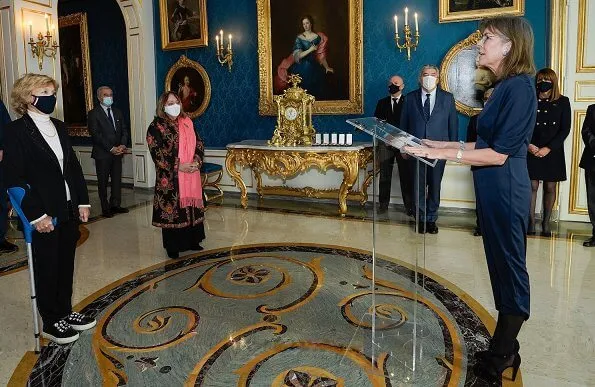 Princess Caroline of Monaco presented the Order of Cultural Merit at Prince's Palace. Prince Rainier III. 2020 National Day of Monaco