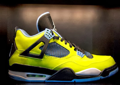 THE SNEAKER ADDICT: Air Jordan 4 IV Yellow/Blue Sample Sneaker (New Images)